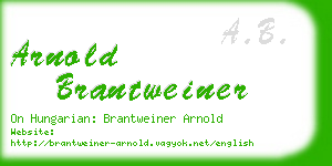 arnold brantweiner business card
